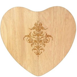 'Art Nouveau Iris Flower Motif' Wooden Heart Shaped Chopping/Cutting Board (WB00080754)