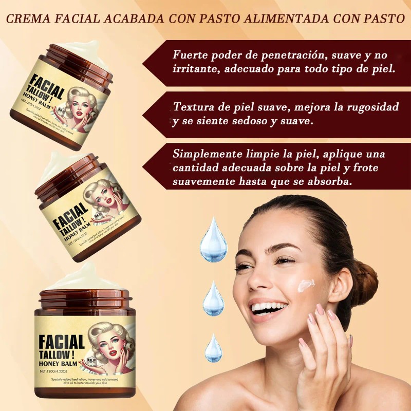 Bálsamo Sebo Res Alimentado Pasto Crema Hidr 3pzs Blanco