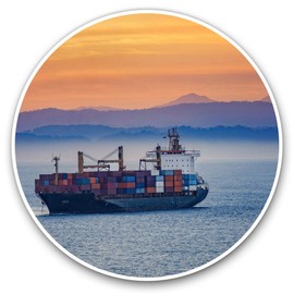 2 x 15cm Vinyl Stickers - Container Ship Cargo Shipping Boat Decals 16715