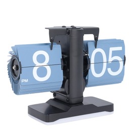 Flip Clock Vintage Desk Clock Retro Flip Down Clock, Flip Desk Shelf Clock with Ambient Light, Flip Digital Clock, Auto Flip Clock Mechanical Clock for Office Home Décor (Black