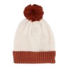 CTM Women's Two Tone Knit Winter Beanie Hat with Pom,