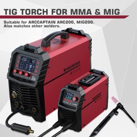 ARCCAPTAIN TIG Welding Gun, WP-17V Argon TIG Torch with 13FT Red Air Hose and 35-50mm Connector, Lift Tig Torch 150amp with 13FT Cable for ARCCAPTAIN ARC200, MIG200, MIG250, ARC205 Pro and MIG205 Pro