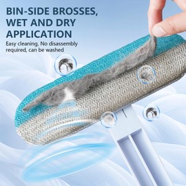 3 in 1 Pet Hair Removal Tool, Multifunctional Pet Hair Remover, Reusable and Washable Dog Cat Hair Cleaning Removal Brush with Long Handle, for Furniture Couch Carpet and Laundry