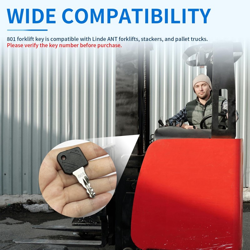 Stapler Key 801 for Linde Forklift - Construction Machinery Key
