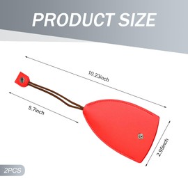 FISTANA 2 PCS Car Creative Pull-out Remote Key Storage Bag, 10.23" x 2.95" PU Large Capacity Hidden Keychain Hook (Red)