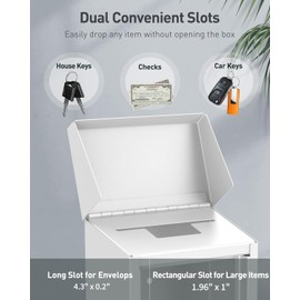 Uniclife Safe Suggestion Box, Metal Donation Box with Combination Lock, Key Drop Boxes for Outside Wall Mounted Mailbox with Top Slot