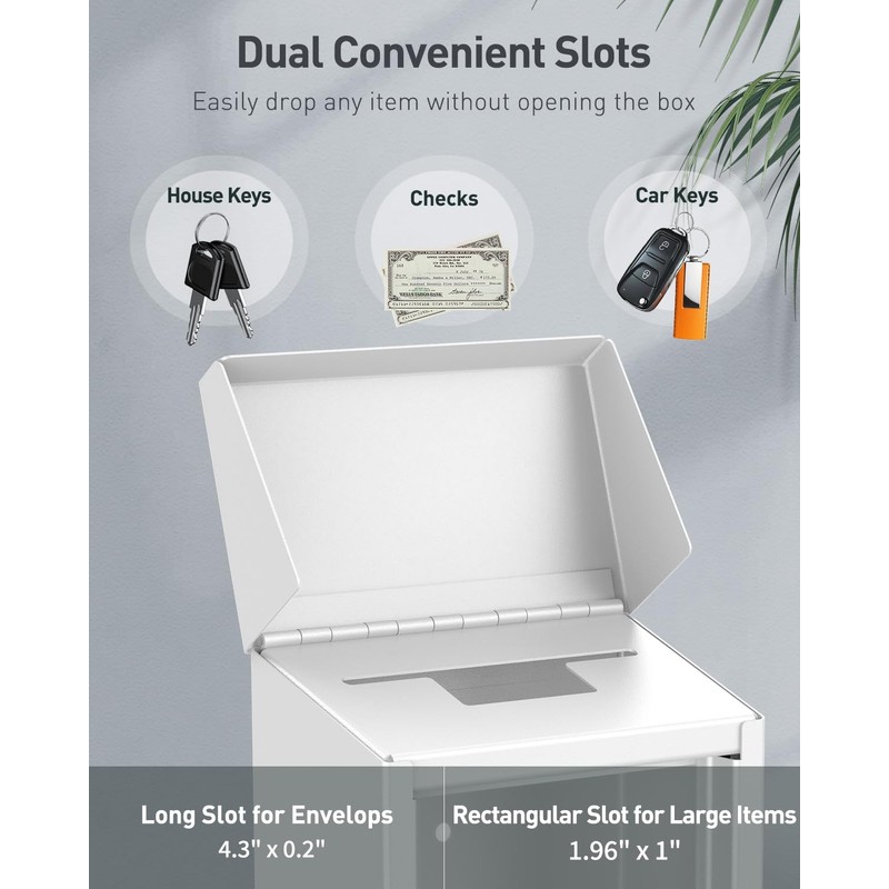 Uniclife Safe Suggestion Box, Metal Donation Box with Combination Lock,