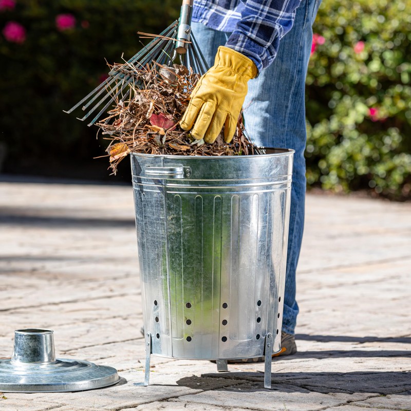 Evergreen Incinerator Burn Barrel with Lid | Yard Waste Garden