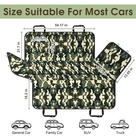 NECKORY Dog Car Seat Cover, Durable Waterproof Scratch Proof Nonslip Dog Hammock, Pet Back Seat Covers with Pocket for Cars SUVs and Trucks - S, Camouflage