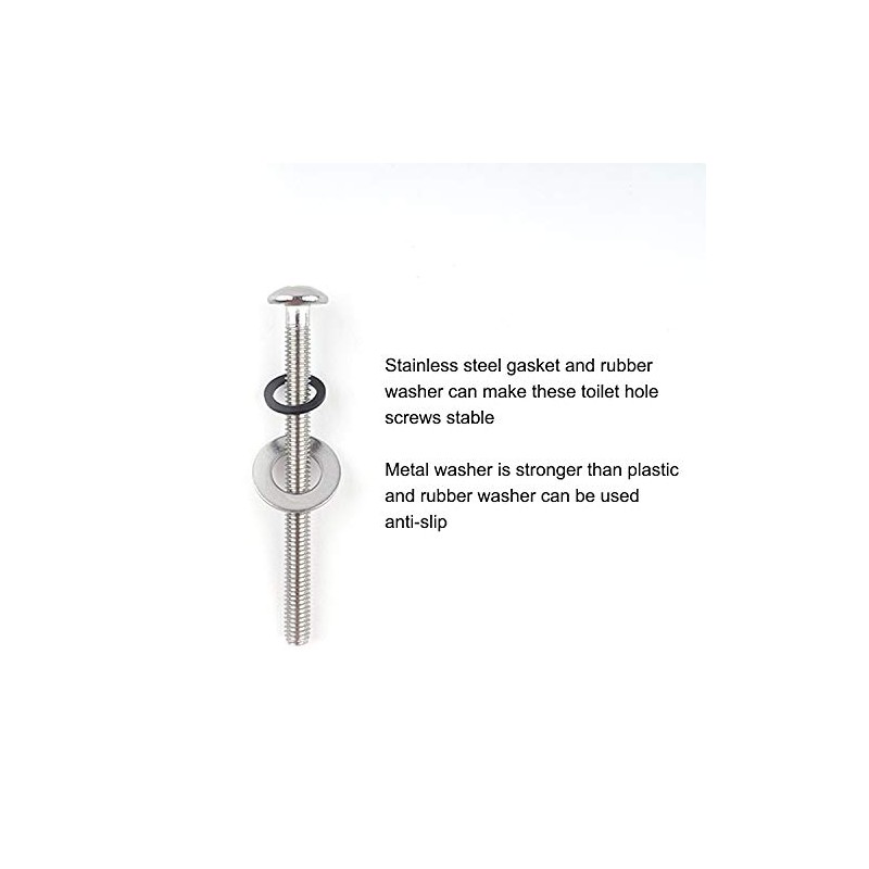 TOTO Toilet Hinge Screw Kit - Expanding Rubber Bolt Top
