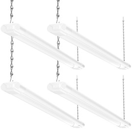 BBOUNDER 3FT LED Shop Light Fixture, Super Bright 3300LM, Cool Daylight White 6500K, Ceiling or Hanging Mount, Durable Garage Shop Lighting for Warehouse, Workbench, Basement, and Business Use, White