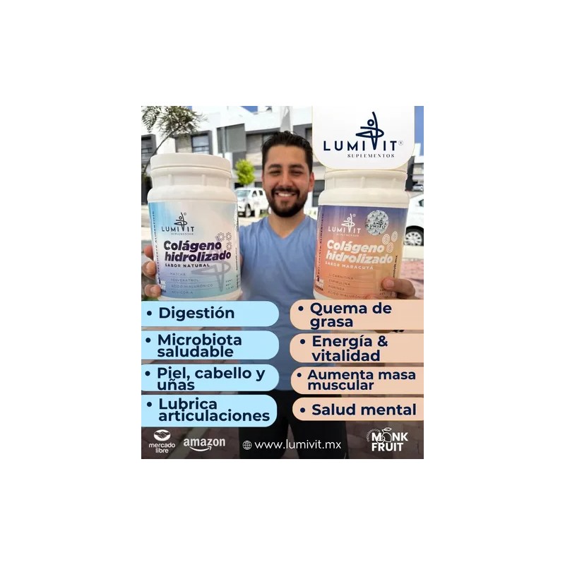 Colágeno Lumivit 2 Botes Natural Y Maracuyá I Matcha Resve