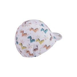 Sterntaler Dino Peaked Cap for Boys - Baby Hat with UV Protection 50+ Made of Soft Cotton - Peaked Cap for Fun on Hot Days, White