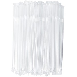 100PCS flexible plastic straws, black disposable curved party straws 8.26 inches long straw party decoration (200, transparent-B)