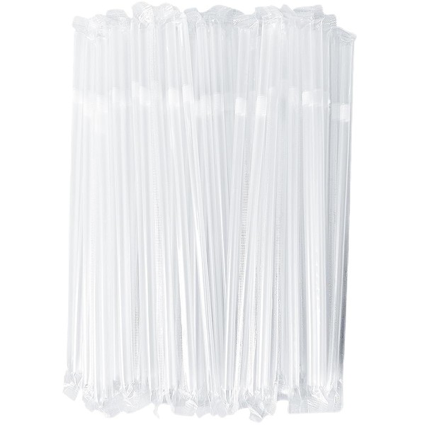 100PCS flexible plastic straws, black disposable curved party straws 8.26