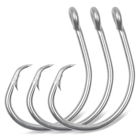 Tuna Circle Hooks Saltwater Fishing Hooks Stainless Steel Big Game Hooks Short Shank Wide Gap in-line Circle Hooks for Tuna Catfish Bass Bluegill (9/0-20pcs)