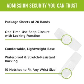 100 WristCo White Plastic Wristbands for Events – Extended Wear, Secure Snap Prevents Reuse – Premium-Grade Bracelets for Hospital & Medical ID, Party & VIP Identification
