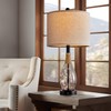 OYEARS 23" Farmhouse Table Lamps for Living Room,Boho Rattan Bedside