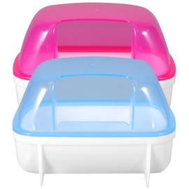 POPETPOP Hamster Sand Bath - Dust Bath Hamster Bathroom Bath Sand Room Sauna Toilet Sandbox 2 Pack, 12.5 x 9 x 9cm