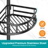 HAMITOR Corner Shower Caddy Tension Pole: Rustproof Stable 4-Tier Bathroom