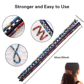 Spiral Lock Hair Tie Dreadlock Accessory Bendable Hair Ties for Women and Men Ponytail Holders Colorful Dreadlock Hair Tie Long Dreads Thick Curly Hair Holder (Navy Blue)