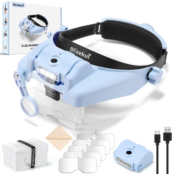 Dilzekui Magnifying Glass with Light, Magnifying Glasses for Close Work