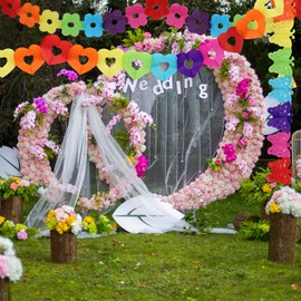 DRERIO 8 Pcs Paper Garland Flower Garland Multi-color Party Decorations, 8 Style Carnival Decorations Hanging Ornament, Tissue Garland Flower Hawaii Garland for Birthday Wedding Party Home Decor