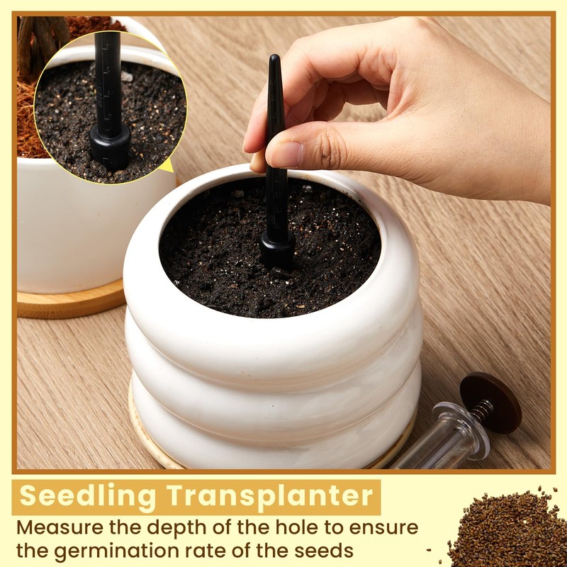 Flutesan 6 Pcs Mini Sowing Seed Dispenser Sower with 2