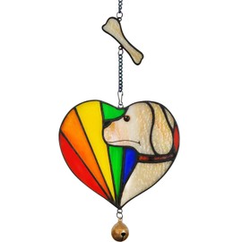 Stained Glass Rainbow Bridge Dog Memorial Gifts for Loss of Dog Sympathy Remembrance Suncatcher, Memory of Pet Passing Away Window Hanging.
