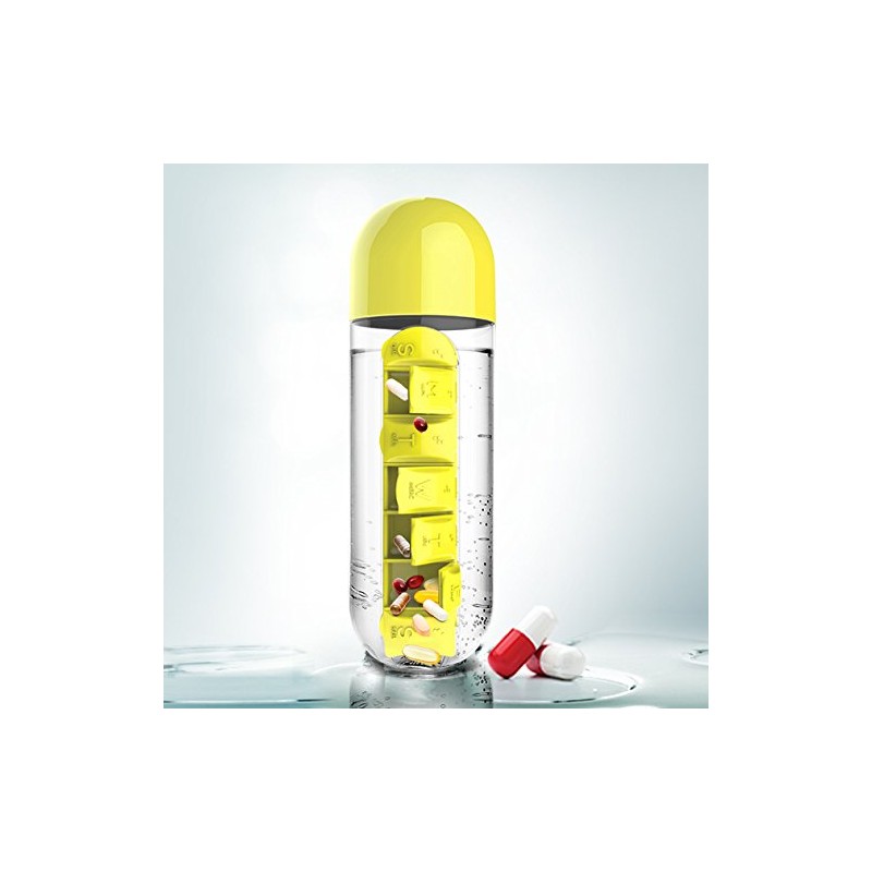 Asobu Daily Pill Box Organizer with 20 oz Water Bottle