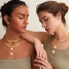 MJartoria Gold Layered Necklaces for Women Trendy Retro Coin Letter