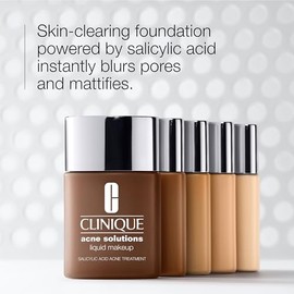 Clinique Acne Solutions Liquid Foundation Makeup With Salicylic Acid For Dry Combination to Oily Skin Types | Medium Coverage, Natural Matte Finish