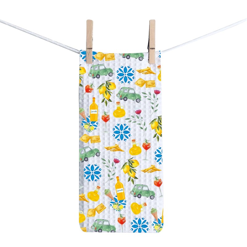 MYSOMY Italian Amalfi Coast Kitchen Towel, Amalfi Coast, Gift, Italy