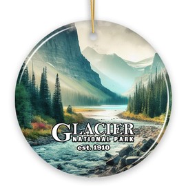 Glacier National Park Serene Nature Ornament, Traveler and Montana Souvenir