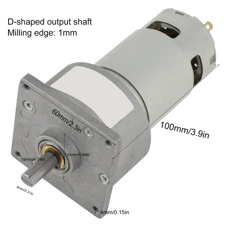 35W Micro DC Metal Gear Motor Speed Adjustable CW/CCW (