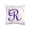 401Merch Abstract Cute Pretty Aesthetic Monograms Purple Heart Letter R