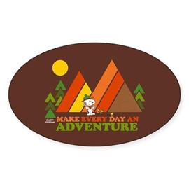 CafePress Snoopy Make Every Day an Adventure Oval Car Bumper Sticker