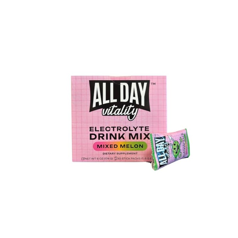 ALL DAY Vitality Pickleball Electrolyte Powder Packets | No Sugar,