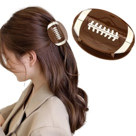 Hapdoo Hapdoo Brown Football Hair Clips, Football Hair Claw Clips Game Day Rugby Hair Accessories Gifts for Women Girl