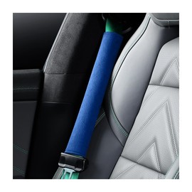 AUCELI 2 Pcs Suede Car Seat Belt Pad Covers, Universal Seatbelt Pad Protector, Soft Comfort Shoulder Strap Cover, Protect Your Shoulders and Neck for Adults and Children, Safe Driving（Light Blue）