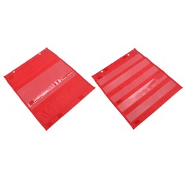 Class Magnetic Pocket Chart, Transparent Magnetic Schedule Pocket Chart Learning Tool Nylon for Teacher for Classroom Activities (Red)