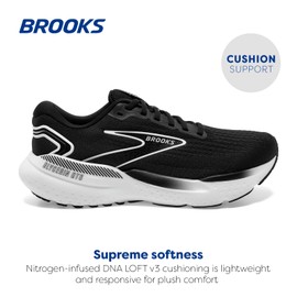 Brooks Men's Glycerin GTS 21 Supportive Running Shoe - Black/Grey/White - 8.5 Medium