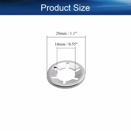 Bettomshin 50Pcs M14 x 28mm Internal Tooth Starlock Washers, 9/16" ID, 1-1/8"OD Bearing Clamp Push On Speed Clips Fasteners, Push Nuts for Vehicles Machinery Industrial Production