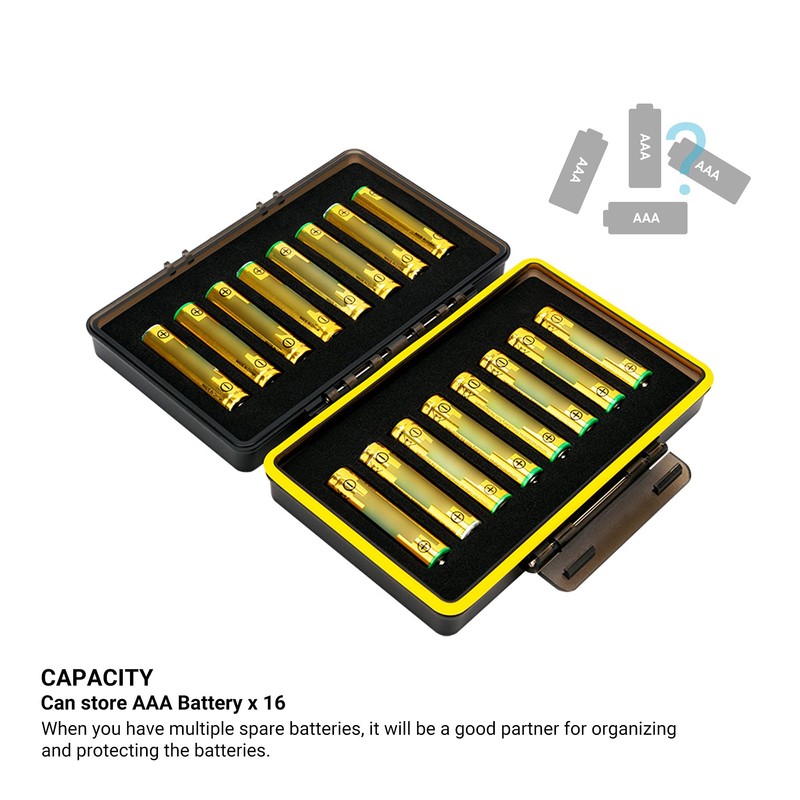 JJC - Funda de batería AAA con 16 ranuras para