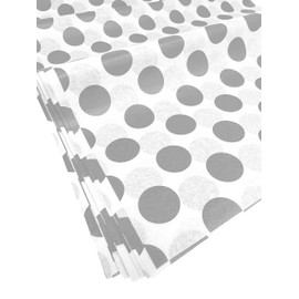 Flexicore Packaging | Papel de seda de lunares grises | Tamaño: 15 pulgadas x 20 pulgadas | Cantidad: 10 hojas | Color: gris | Manualidades, arte, envolver, decoraciones