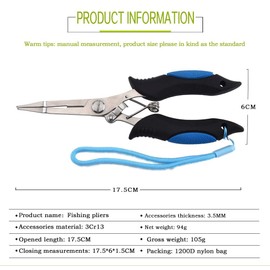 Fishing Pliers Tool Stainless Steel Multifunctional Road Sub Pliers with Lanyard and Sheath Red