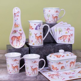 The Leonardo Collection LP94485 Woodland Wildlife Milk/Cream Jug, Fine China, 13x9x14cm, Boxed