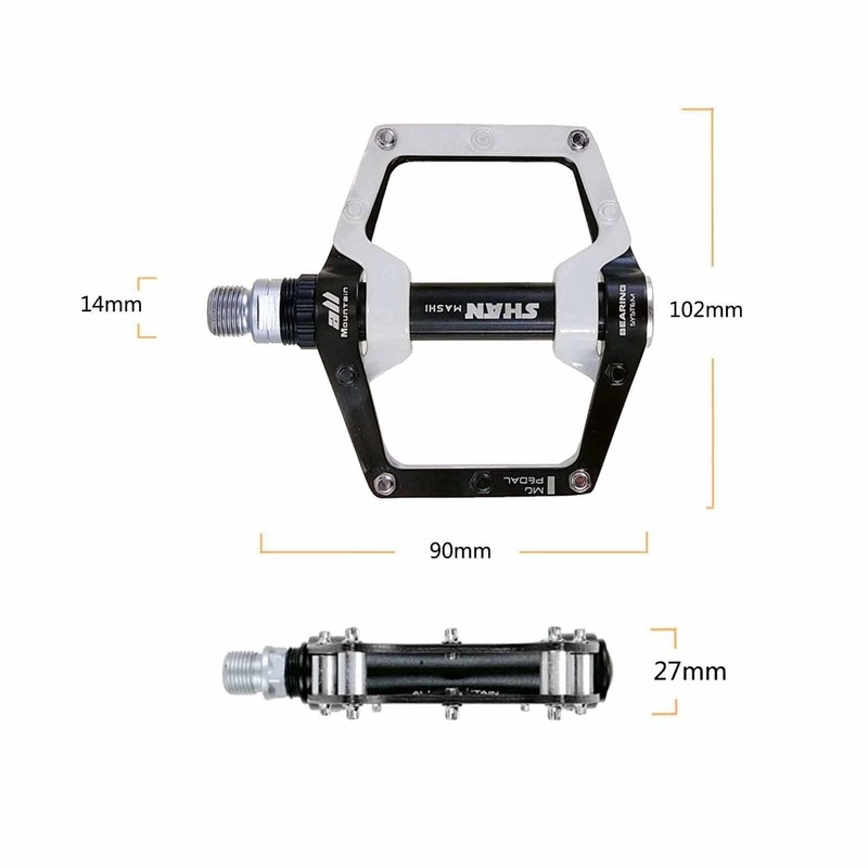 Bicycle Pedals-Aluminium Alloy Bicycle Pedals-Mountain Bike Pedals with Removable Non-Slip