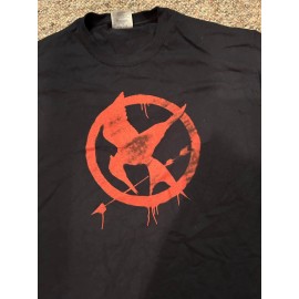 Hunger Games Mockingjay Part 2 Movie Promo T Shirt Mens Gray/Black Large Film