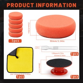 NCTNCX 8 STK Polierschwamm Auto Set handgemachtes Schwammset Polierset Auto Polierschwamm Polierschwämme Pads für Polieren Waschen, mit Handtuch zum Polieren Schaber (8)